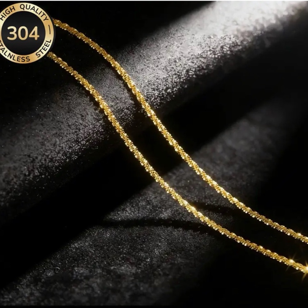 18K Gold Plated 304 Stainless Steel Twist Chain Necklace Elegant Women's Jewelry - Picture 10 of 13